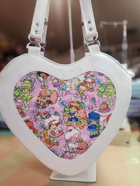 READY TO SHIP! 80's Strawberry Girl & Friends Heart Tote