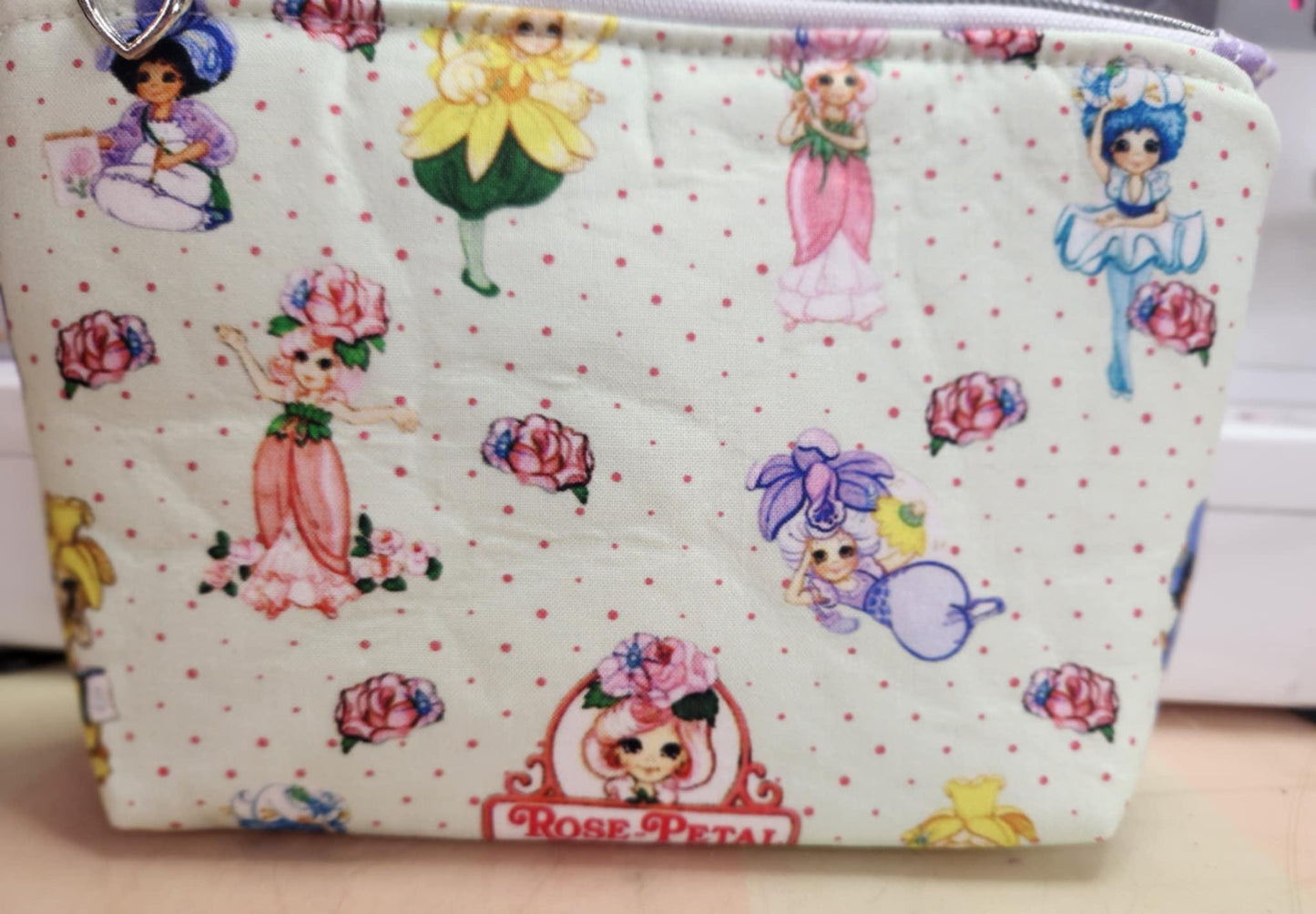 80's Rose Petal Place Squared Zipper Pouch Three Sizes