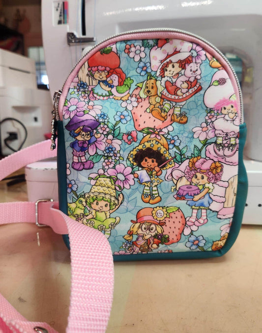 Scented Option! Strawberry & Friends Teal Small Backpack Crossbody