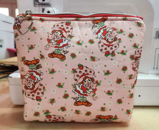 Originial 1978 Drawing Strawberry Girl Collab with Creator Muriel J. Fahrion Squared Zipper Pouch Three Sizes