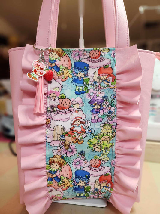 80's Strawberry Friends Ruffled Tote Bag