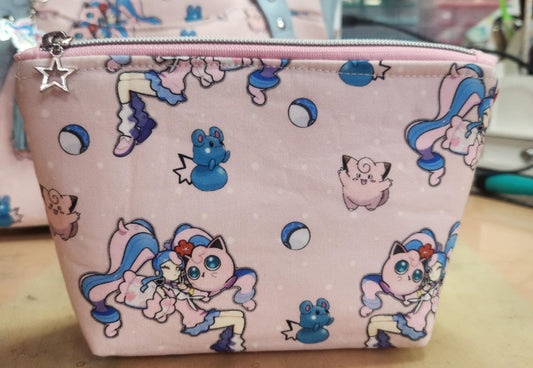 Hatsune Miku Pocket Monsters Squared Zipper Pouch Three Sizes
