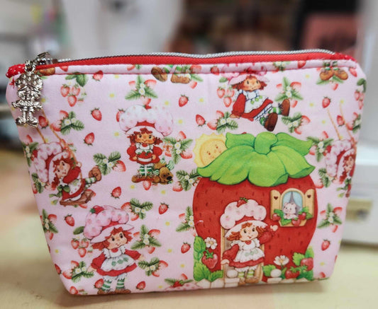 80's Strawberry Girl Squared Zipper Pouch Three Sizes