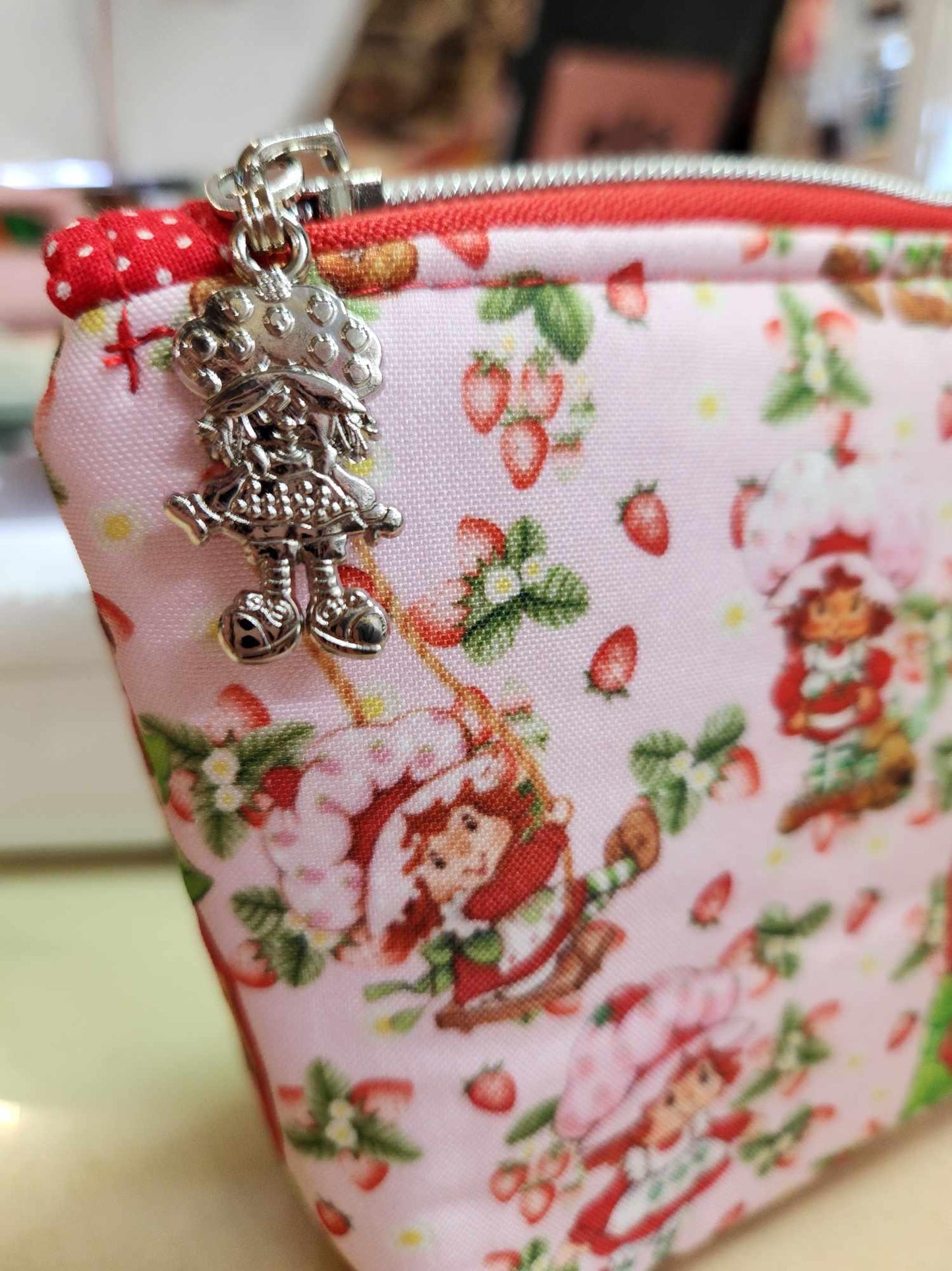 80's Strawberry Girl Squared Zipper Pouch Three Sizes