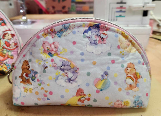 80's Caring Bears Taco Half Moon Zipper Pouch Two Sizes