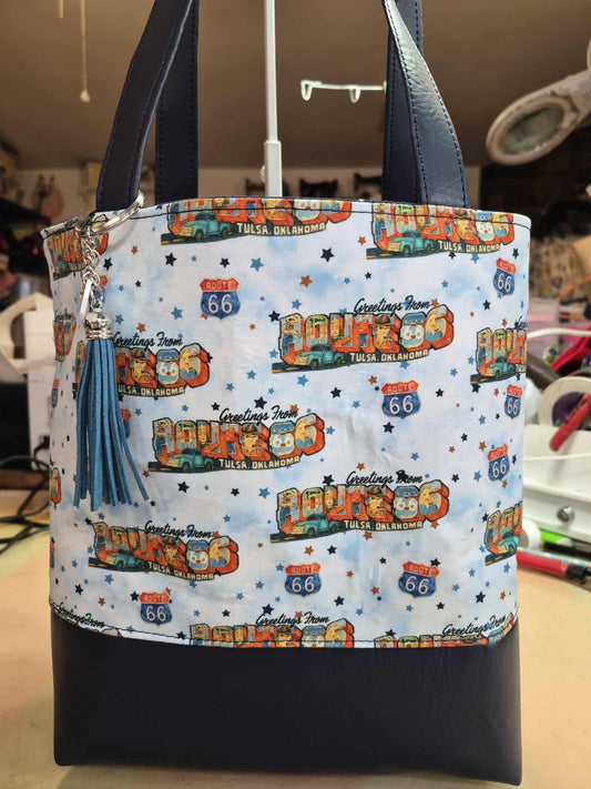 Greetings from Route 66 Tulsa Meadow Gold Mural Simple Tote Bag