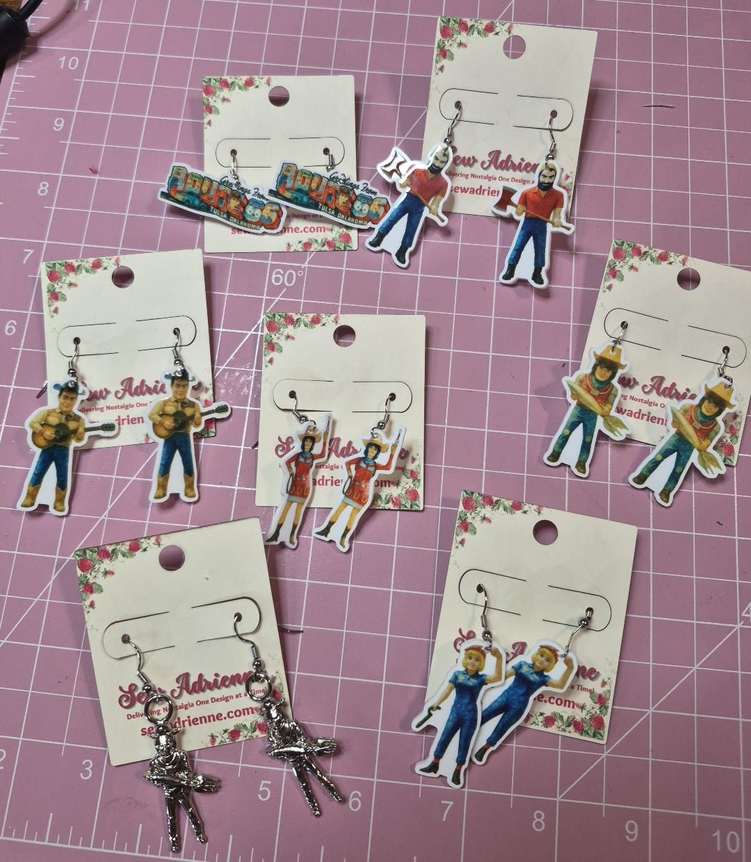 Buck Atoms Land of the Giants Route 66 Earrings