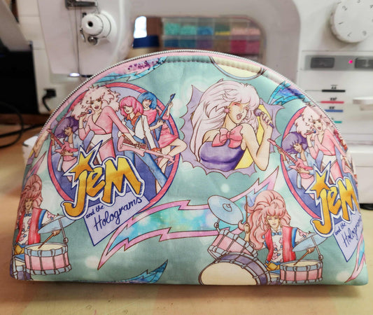 80's Jem & The Holograms Taco Half Moon Zipper Pouch Two Sizes