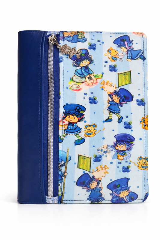 Strawberry Friends Or Blueberry Muffin Notebook Cover Zipper Front Pocket Two Sizes