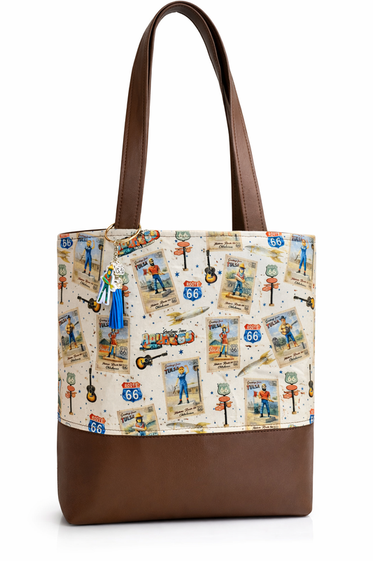 Buck Atoms Greetings Postcard Route 66 Tulsa Simple Tote Bag