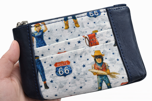 Buck Atoms Land of the Giants Route 66 Tulsa Zip-Up Cardholder