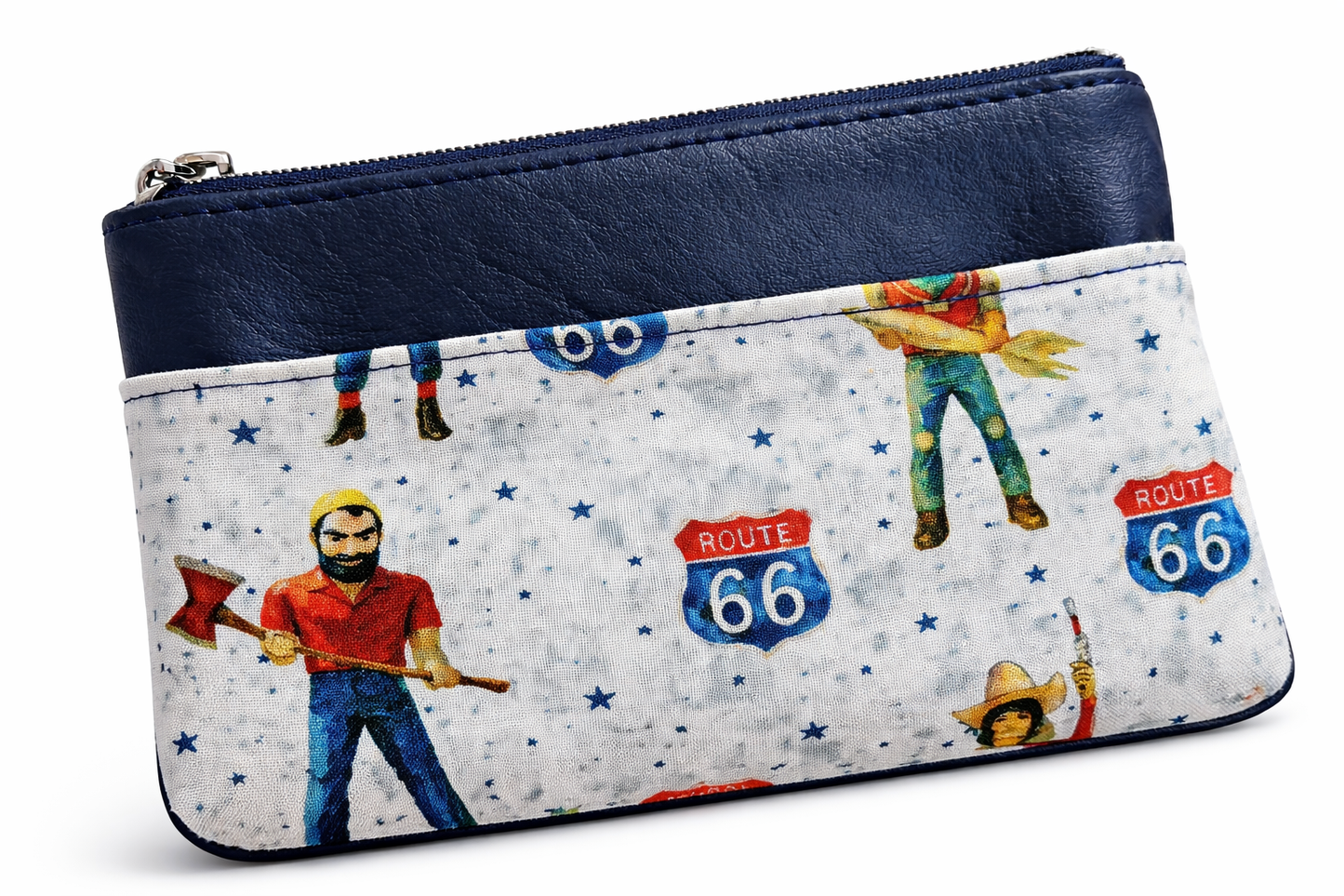 Buck Atoms Land of the Giants Route 66 Tulsa Zip-Up Cardholder