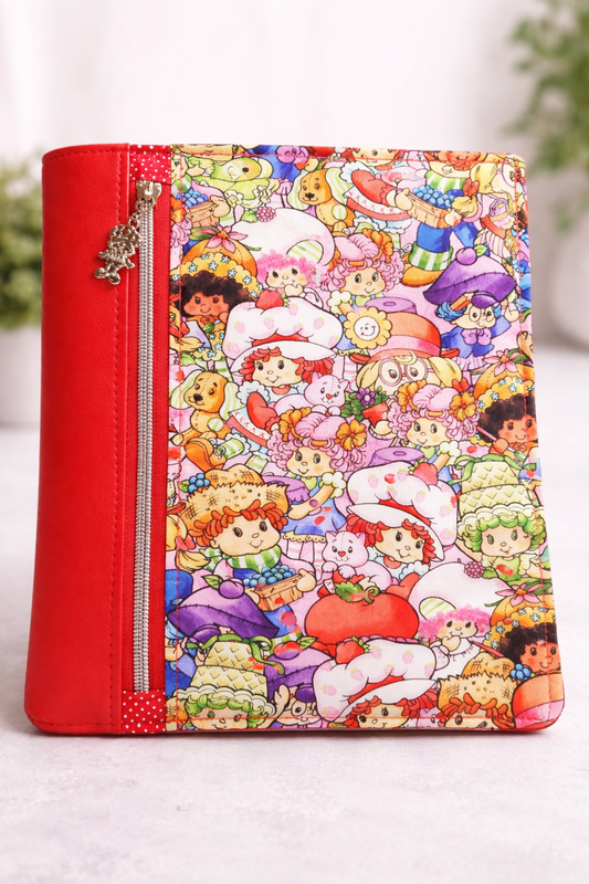 Strawberry Friends Notebook Cover Zipper Front Pocket Two Sizes