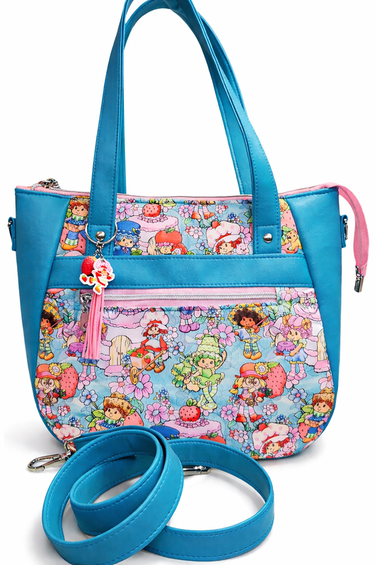 Scented Option! Strawberry Friends Teal Large Handbag