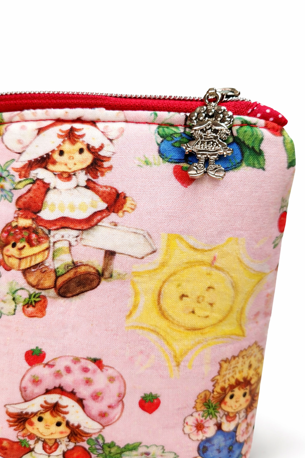 80's Strawberry Friends Squared Zipper Pouch Two Sizes
