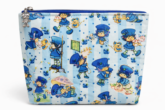 80's Blueberry Girl Squared Zipper Pouch Two Sizes