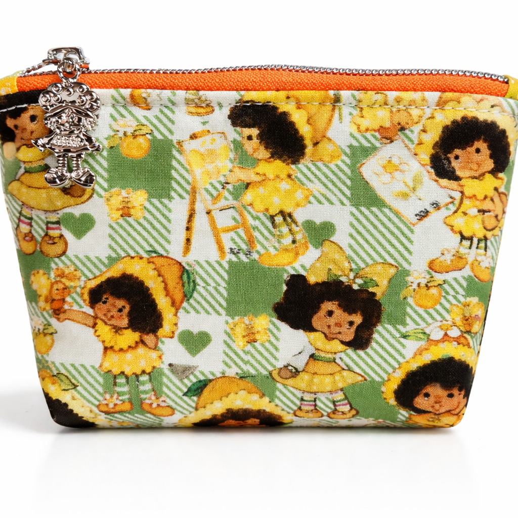 80's Orange Girl Squared Zipper Pouch Three Sizes