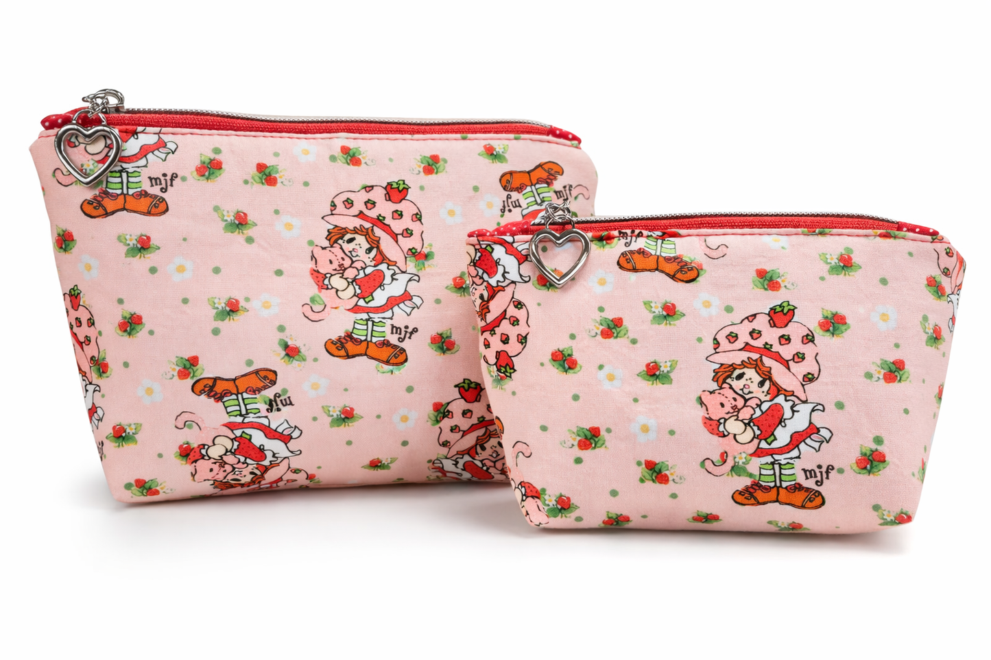 Originial 1978 Drawing Strawberry Girl Collab with Creator Muriel J. Fahrion Squared Zipper Pouch Two Sizes