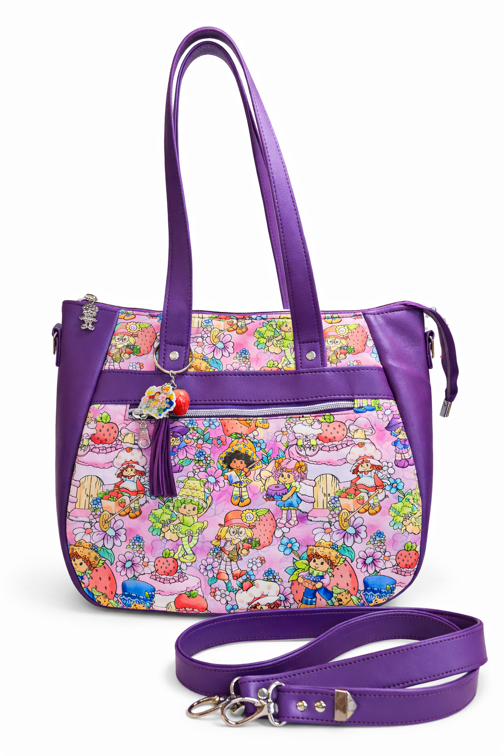 Scented Option! Strawberry Friends Purple Large Handbag