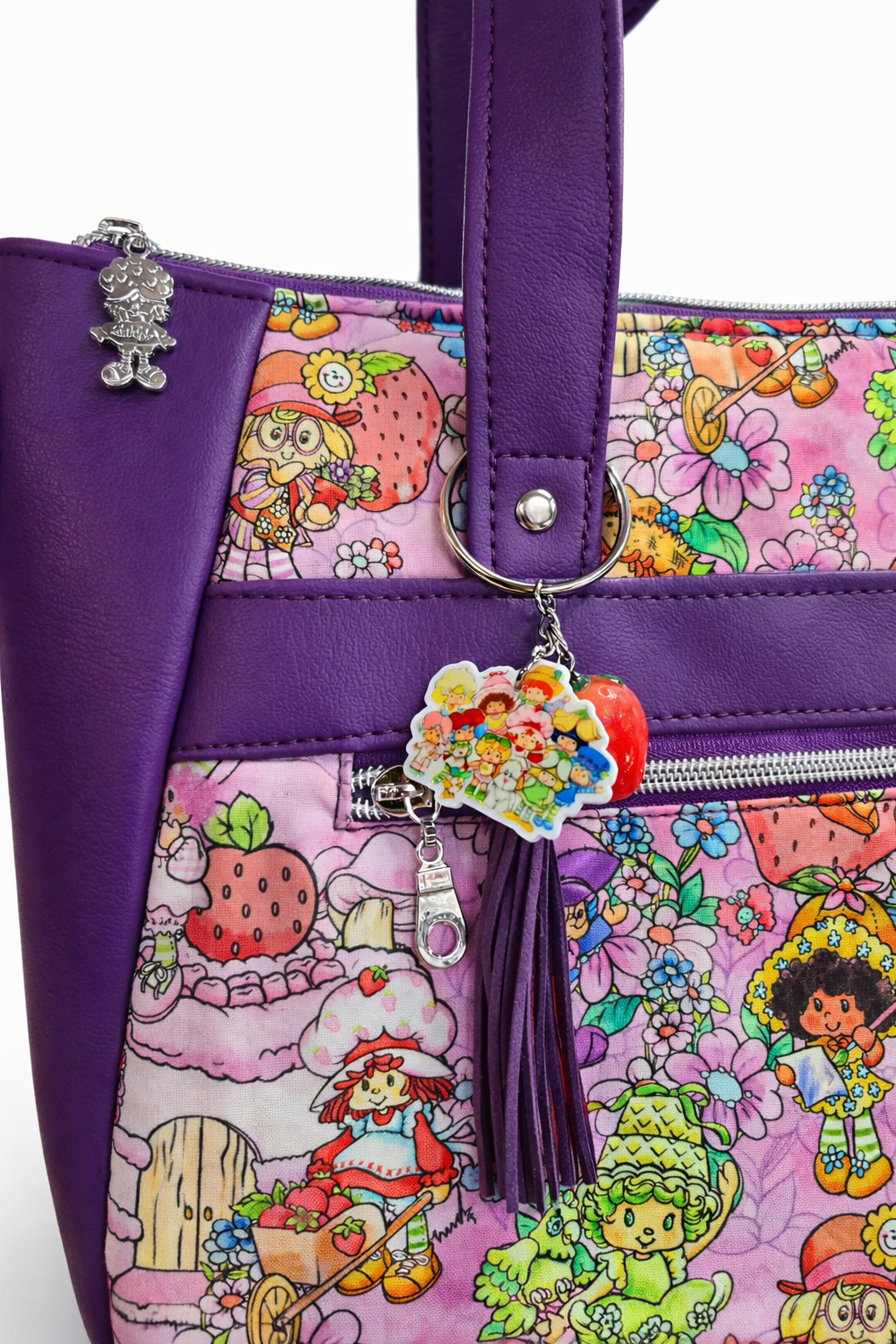 Scented Option! Strawberry Friends Purple Large Handbag