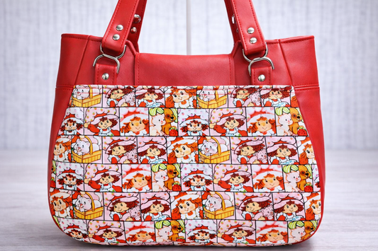 READY TO SHIP! Strawberry Girl Faces Large Handbag