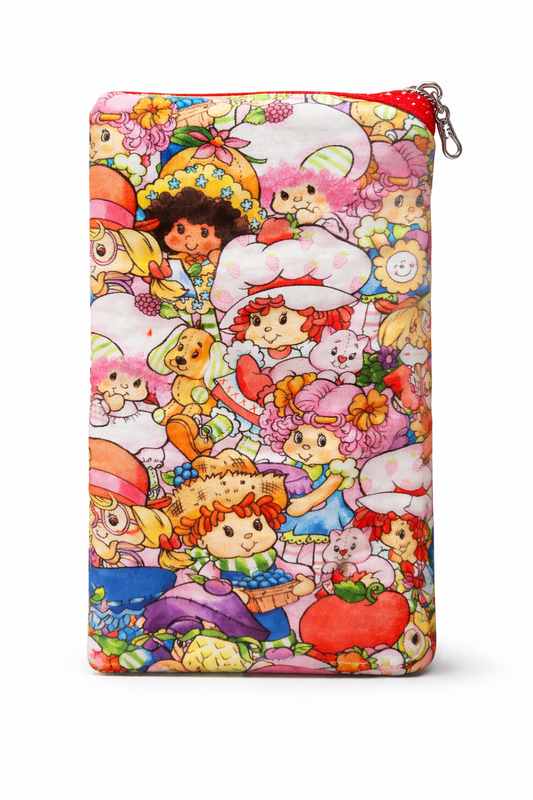 Strawberry Friends Diagonal Zippered Pouch for E-Readers, Tablets, iPads, Sunglasses