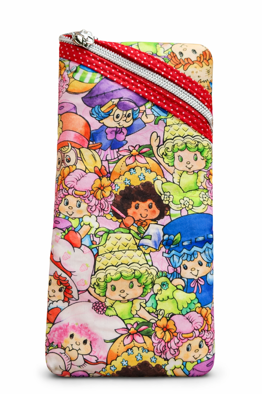 Strawberry Friends Diagonal Zippered Pouch for E-Readers, Tablets, iPads, Sunglasses