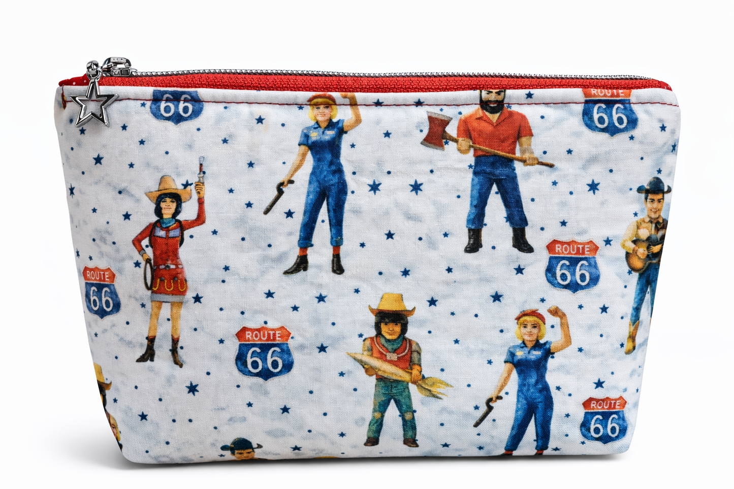 Buck Atoms Land of the Giants Route 66 Tulsa Zippered Pouch Two Sizes