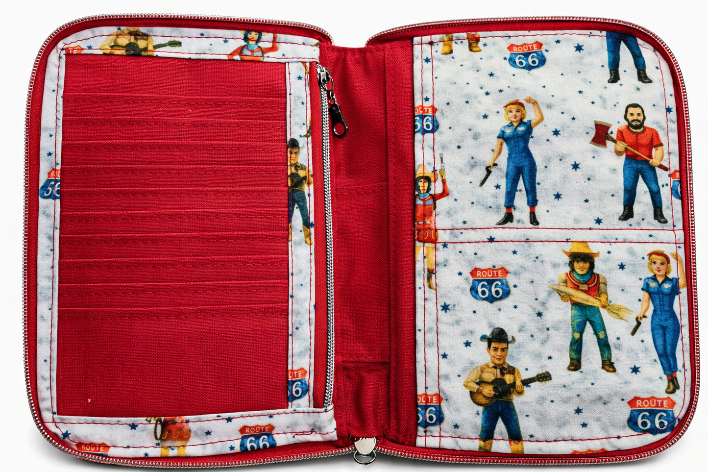 Buck Atoms Land of the Giants Route 66 Tulsa Zip Around Travel Wallet