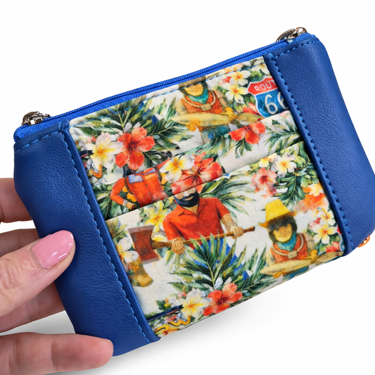 Hawaiian Print Buck Atoms Land of the Giants Route 66 Tulsa Zip-Up Cardholder