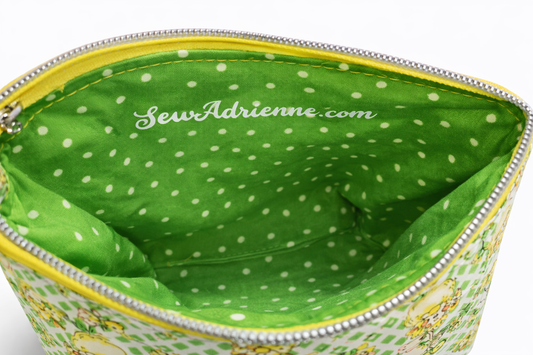 80's Lemon Girl Squared Zipper Pouch Two Sizes
