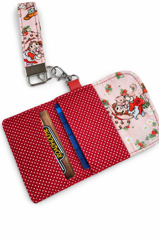 Originial 1978 Drawing Strawberry Girl Collab with Creator Muriel J. Fahrion Key Fob & Card Holder Set