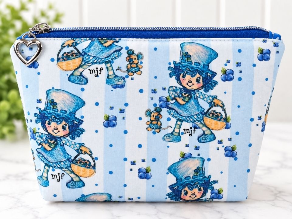 Blueberry Muffin Art Collab with Creator Muriel J. Fahrion Squared Zipper Pouch Two Sizes