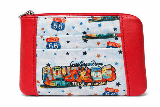 Greetings from Route 66 Tulsa Mural Zip-Up Cardholder