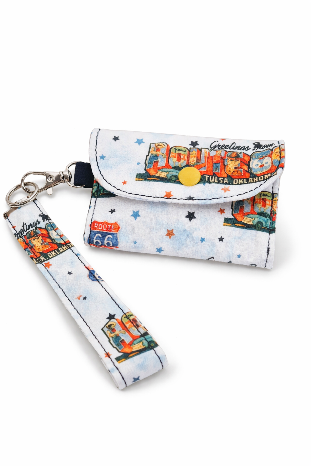 Meadow Gold Mack Mural Route 66 Tulsa Key Fob & Card Holder Set