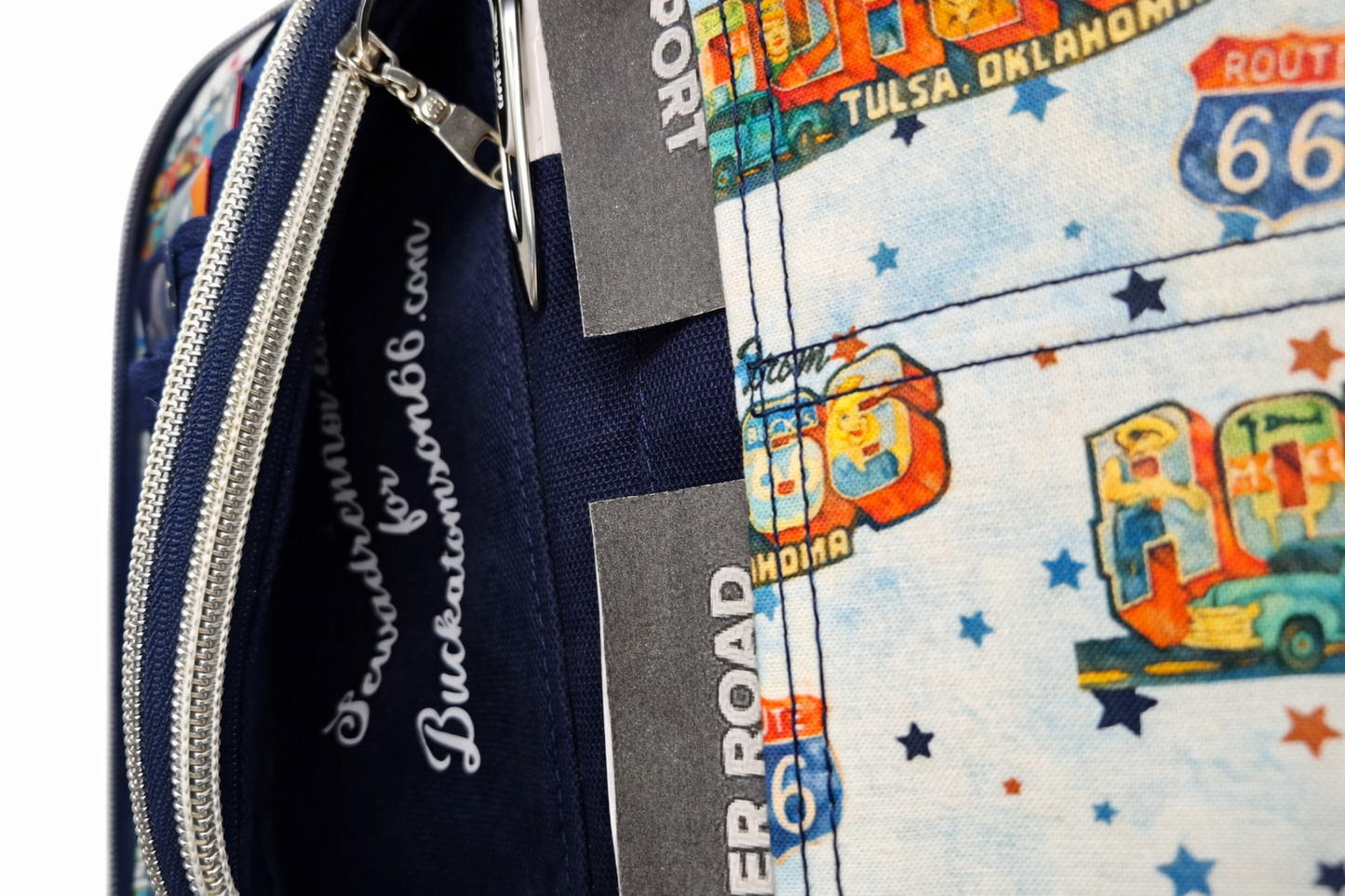 Greetings from Route 66 Tulsa Meadow Gold Mural Zip Around Travel Wallet