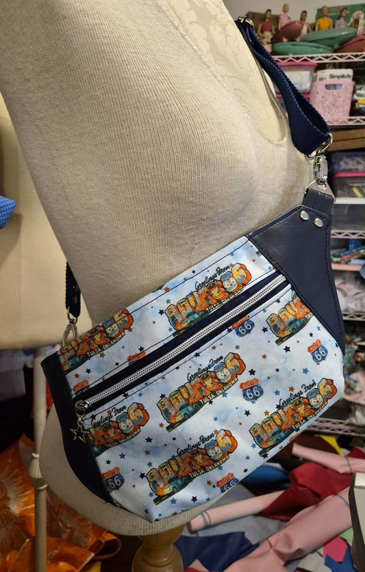 Greetings from Route 66 Tulsa Meadow Gold Mural Fanny Pack Sling Pack