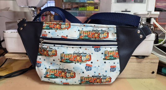 Greetings from Route 66 Tulsa Meadow Gold Mural Fanny Pack Sling Pack