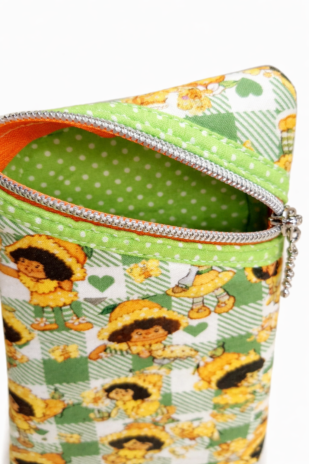 80's Orange Girl Diagonal Zippered Pouch for E-Readers, Tablets, iPads, Sunglasses