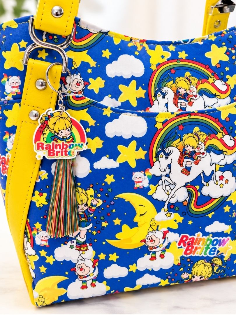 80's Rainbow Friends Brite Yellow Large Handbag