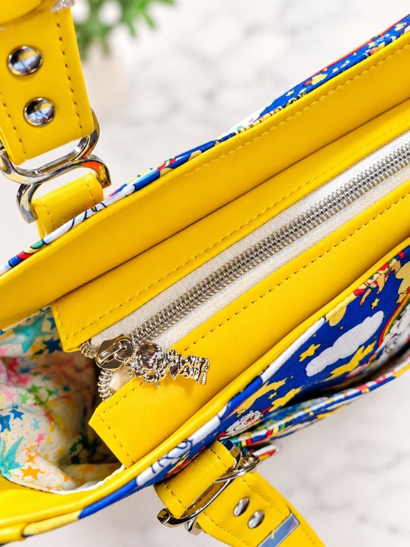 80's Rainbow Friends Brite Yellow Large Handbag