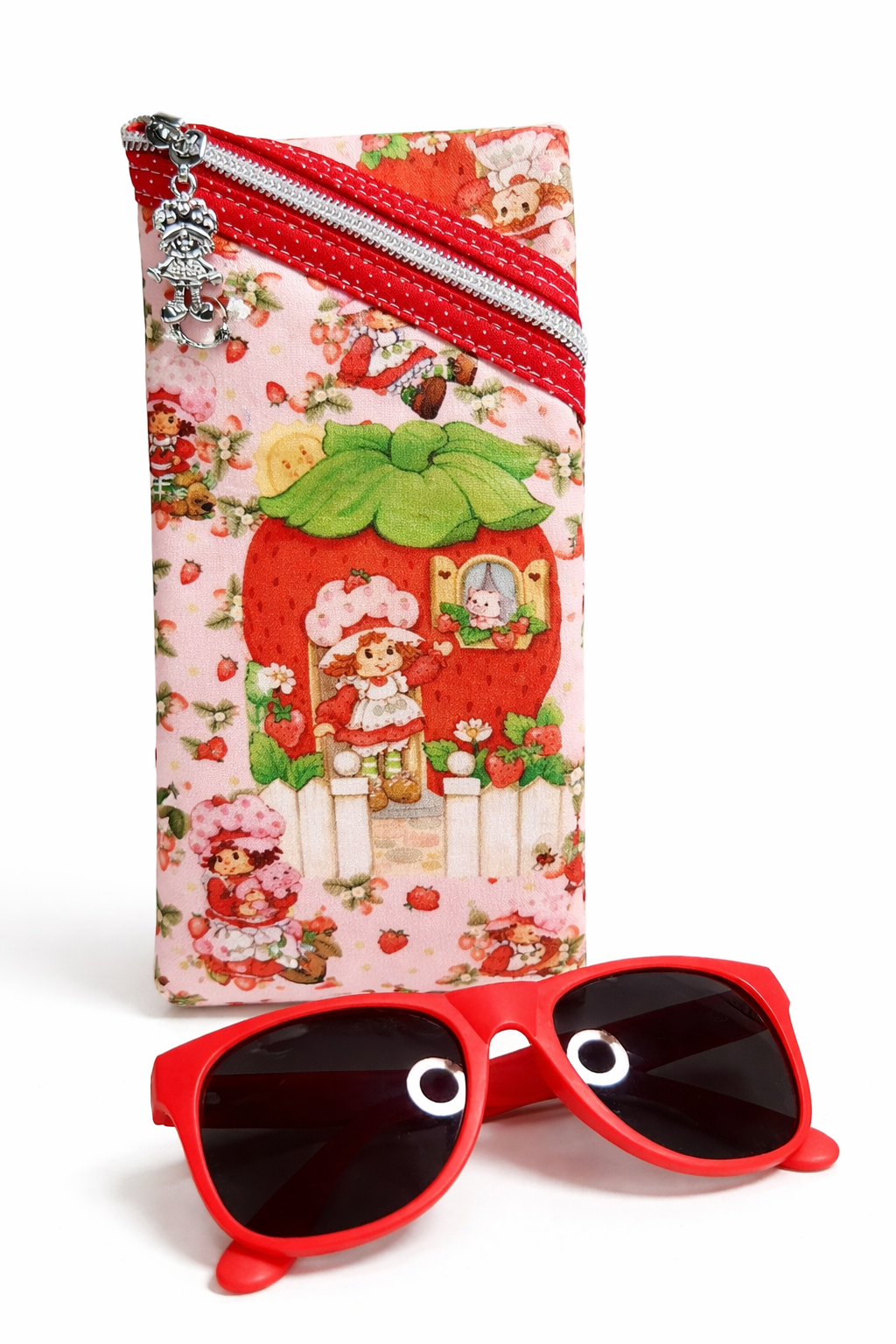 Strawberry Girl Diagonal Zippered Pouch for E-Readers, Tablets, iPads, Sunglasses