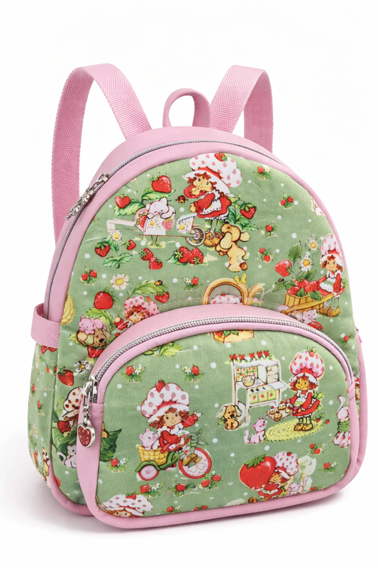 Scented Option! Strawberry Girl Sage Green & Pink Backpack