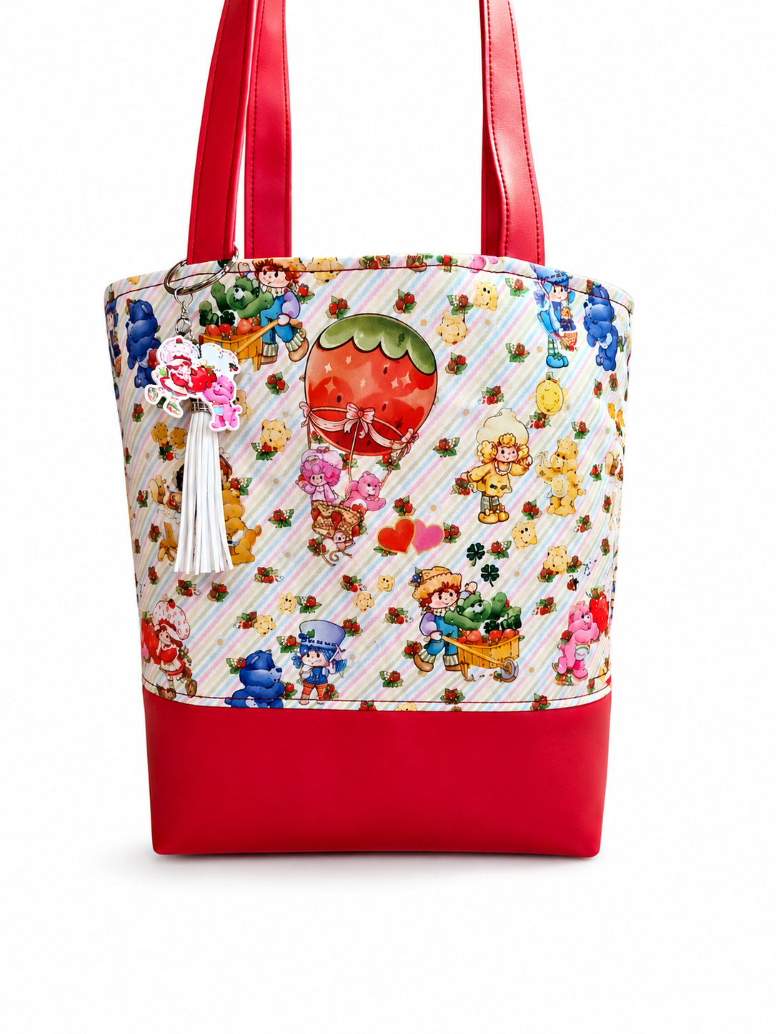 Strawberry Girl Caring Bears Collab Red Simple Tote Bag