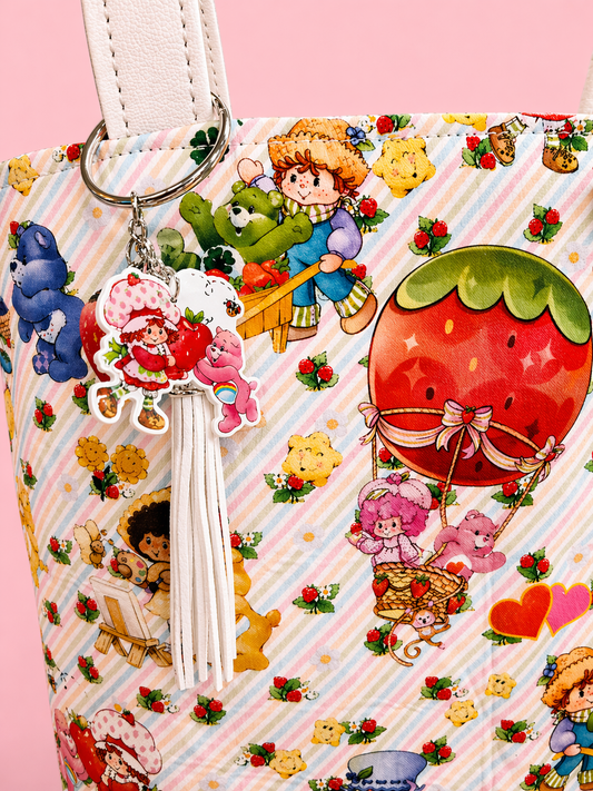 Strawberry Girl Caring Bears Collab Simple Tote Bag