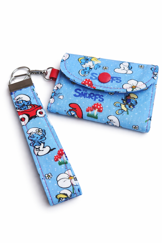 Small Blue Friends Key Fob & Card Holder Set