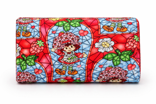 80's Strawberry Girl Stained Glass Accordion Wallet