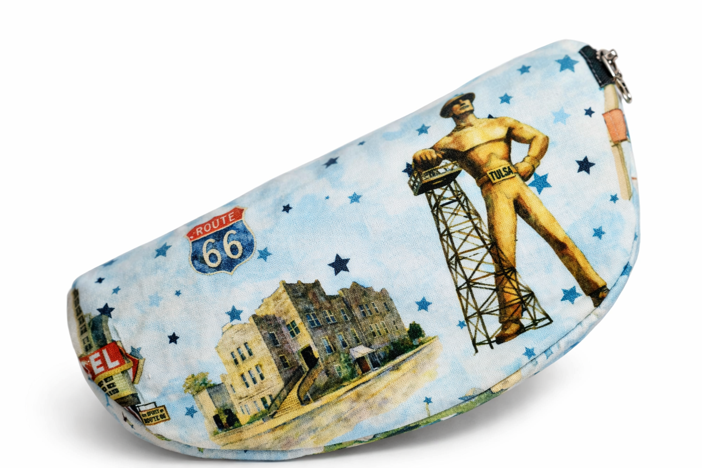 READY TO SHIP! Route 66 Tulsa Icons Zippered Sunglasses Glasses Case