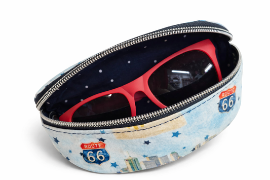READY TO SHIP! Route 66 Tulsa Icons Zippered Sunglasses Glasses Case