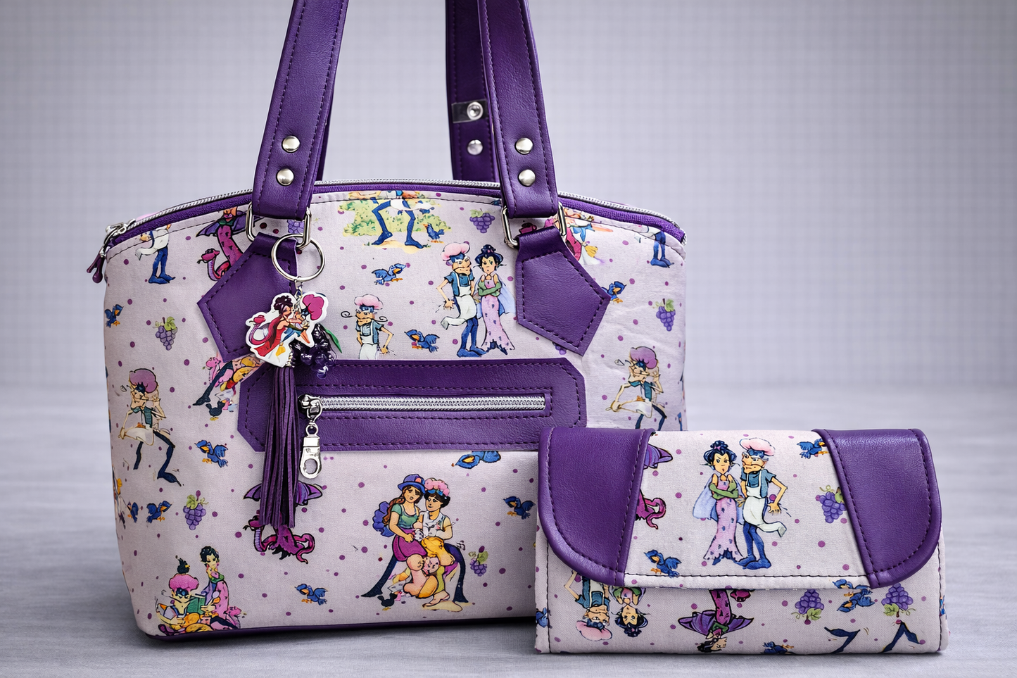 Strawberry Friends Villains Grape Pie Accordion Wallet